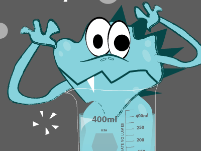 Monster in a beaker illustration