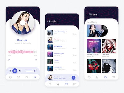 Music application application banner blue colors creative design interaction interface music music player musicapp player singers uidesign uiux