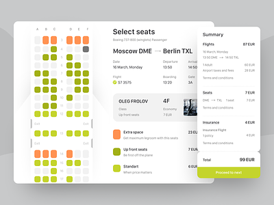 Select Seats (element) boarding design elements flights select seat travel ui web design