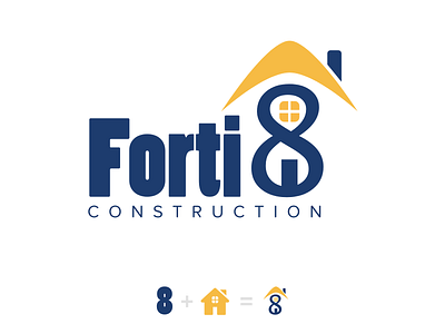 forti 8 construction Logo concept branding flat icon identity illustration logo logo design typography ux vector