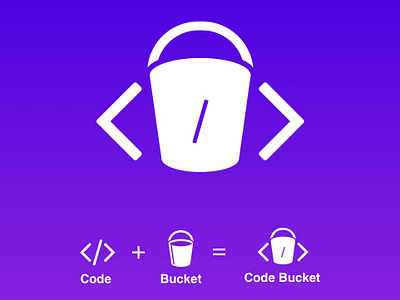 code Buckets flat illustration logo ui