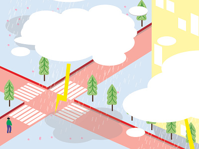 Passing Cloud clouds daily dailyillustration illustration isometric roads vector