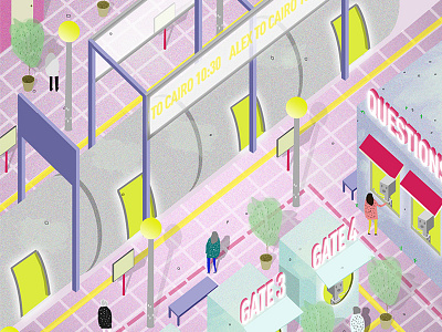 Stations can be pretty 2d architecture art colours design graphic illustration isometric poster
