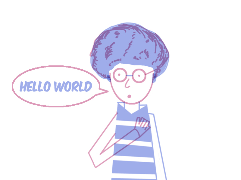 Hello World 2d announcement colours illustration yak