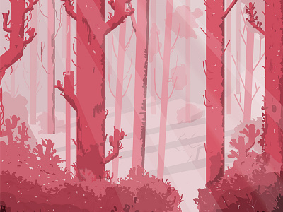 Trees are my friends art colorful daily dailyart dailyillustration forest illustration light nature pink sun trees