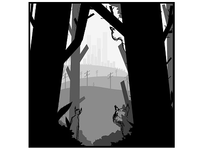 Ritual Graphic Short Story 2d art black and white colours dailyart dailyillustration design graphic illustration nature process trees