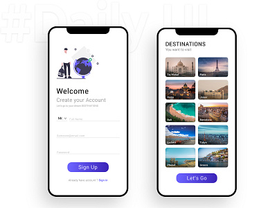 Daily UI 001 : Travel App