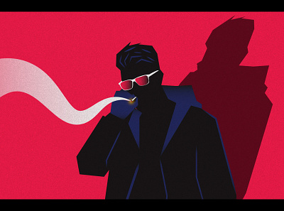 SMOKER glasses illustration minimalist shadow smoke vector