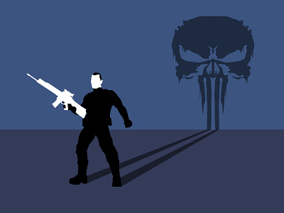 Punisher illustration marvelcomics minimalist shadow