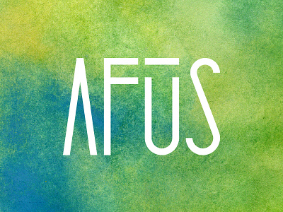 AFUS Logo branding custom type identity logo typography watercolour