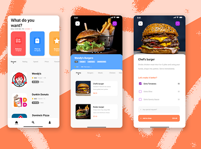 Mockup Food Delivery app design gradient graphicdesign graphics ui ui design uiux ux uxdesign