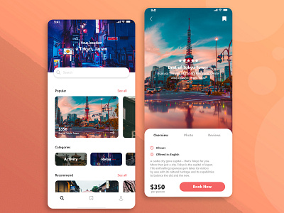 Tourism app branding design gradient graphicdesign graphics minimal typography ui ui design uiux ux uxdesign