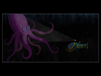 Octopus illustration ocean octopus submarine