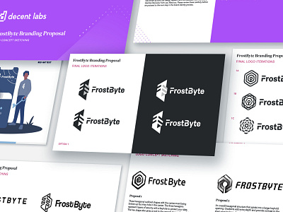FrostByte Process Shot app brand design brand identity branding cybersecurity design frost frostbyte identity logo process visual identity work in progress