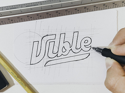 The Vible – Process good vibes hand drawn identity logo music process retro sketch type typography vible wordmark