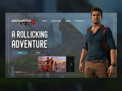 Uncharted 4 Landing Page design illustration minimal ui vector webdesign website