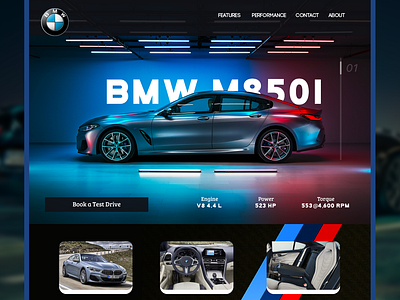 BMW M850I app design flat minimal ui ux web webdesign website
