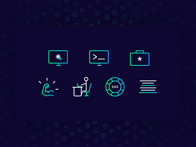 Icons set for programming course website design icon icons lp ui ux