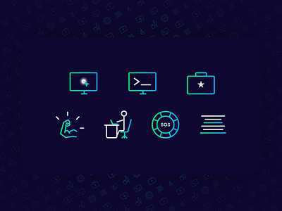 Icons set for programming course website