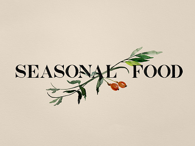 Seasonal Food botanical illustration typography