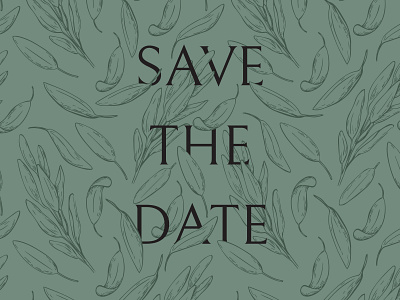 Sage The Date illustration sage save the date typography