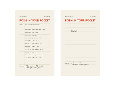 Poem In Your Pocket Template Poem In Your Pocket Template