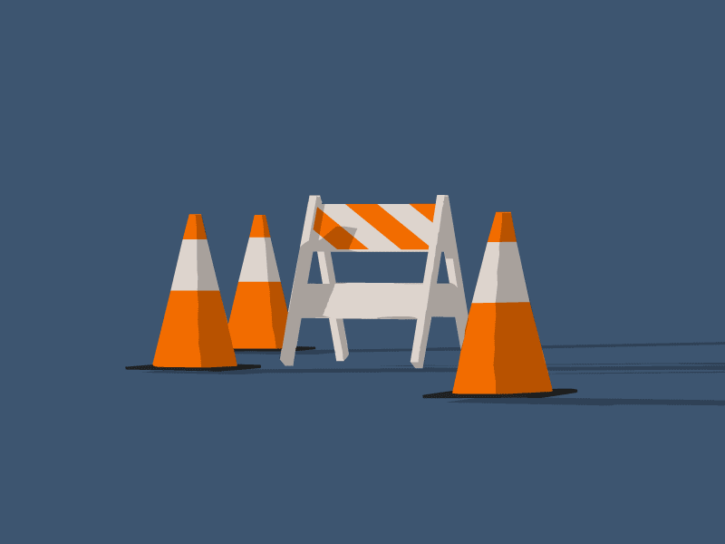 Cone Zone 3d animation construction road cone