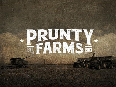 Prunty Farms - logo distressed est family farm grunge logo tractor
