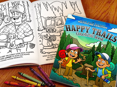 Happy Trails - Coloring Book color illustration kids nature outdoors