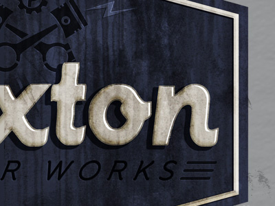 Motorworks - WIP baby garage motor piston sign texture vintage