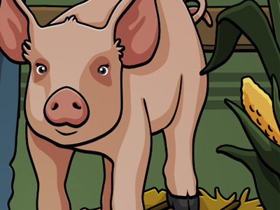 Oink! Oink! corn farm illustration oink pig