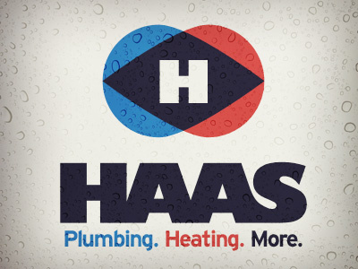 Haas - WIP bold droplet logo plumbing vintage