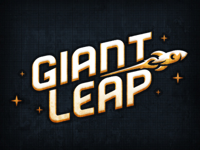 Giant Leap : Logo Exploration WIP design retro rocket space stars vintage wip