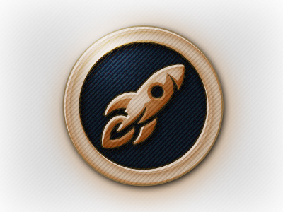 Giant Leap - Badge badge giant leap icon retro rocket texture vintage