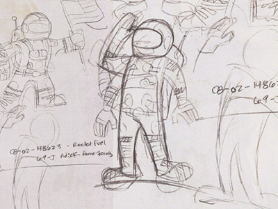 One Small Sketch... astronaut earth moon nasa retro sketch space texture