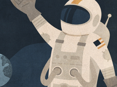 One Small Detail... astronaut earth moon nasa retro space texture