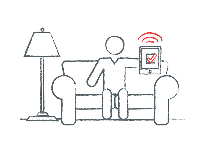 Connected - Home home illustration sketch wifi