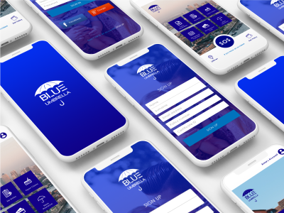 Blue Umbrella Insurance UI/UX application finance insurance mobile webdesign