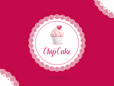 Chip Cake Logotype design chipcake graphicdesign logotype redwhite