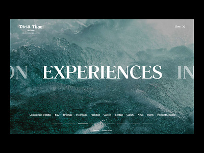 Dusit Thani Website - Menu branding interactive interface typography ui ux web web design webdesign website