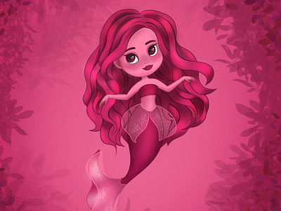 mermaid cartoon character chibi children cute design doll fancy fantasy girl illustration ipadpro kids little mermaid print procreate