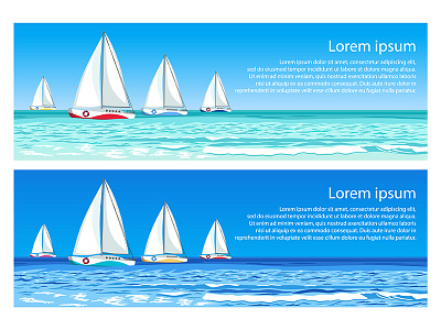 Yachts Banners 01 banner design illustration ocean sail sailboat sea sport summer vector web graphics yacht