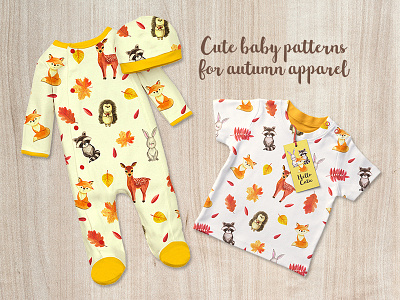 Cute Woodland Animals Baby Clothes Print