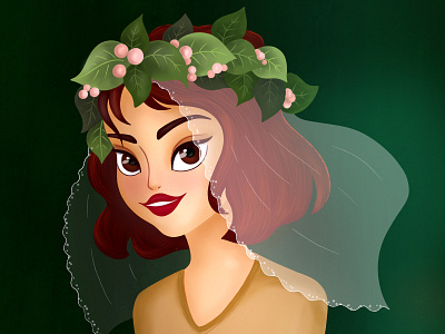 Beautiful Cartoon Girl Character Digital Art