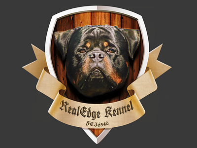 Real Edge kennel logo/crest design kennel logo photomanip photoshop rottweiler shield
