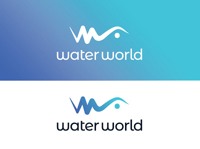 Water World Logo art art center blue branding design emblem illustration logo swimming typography vector water waves