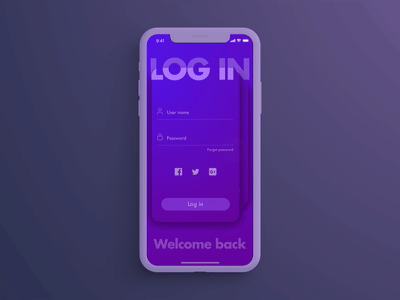 Login-Signup Transition animation card iphonex landing microinteraction motion signin signup swipe ui ux welcome