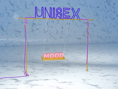 Moodswings are Unisex 3d aftereffects animation c4d cinema4d gold marble motiongraphics neon pink swing typography