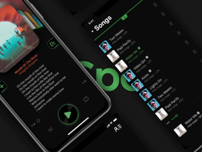 Spotify redesign Sneak Peek app graphics interaction ios11 iphonex logo motion music player spotify ui ux