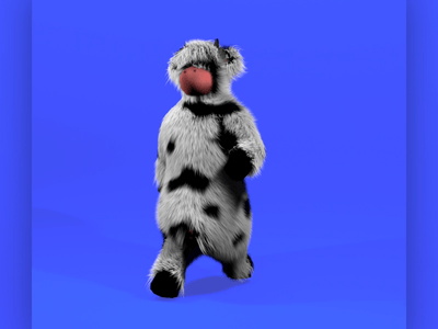 Beast on beats 3d aftereffects animation cartoon character cinema4d cow fur game model trippy walk